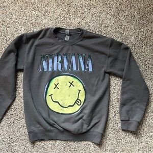 Vintage Nirvana Long Sleeve Gray Sweatshirt Size S